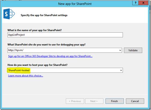 hosting as SharePoint-hosted